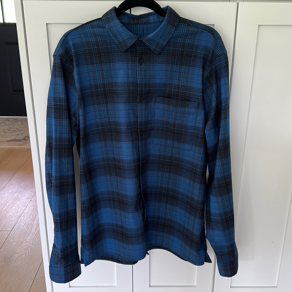 Lululemon Mens Flannel, Blue, Size Large